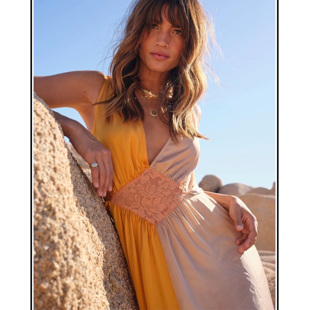 Bright Side by Rocky Barnes Dawn slip dress- Sandstone